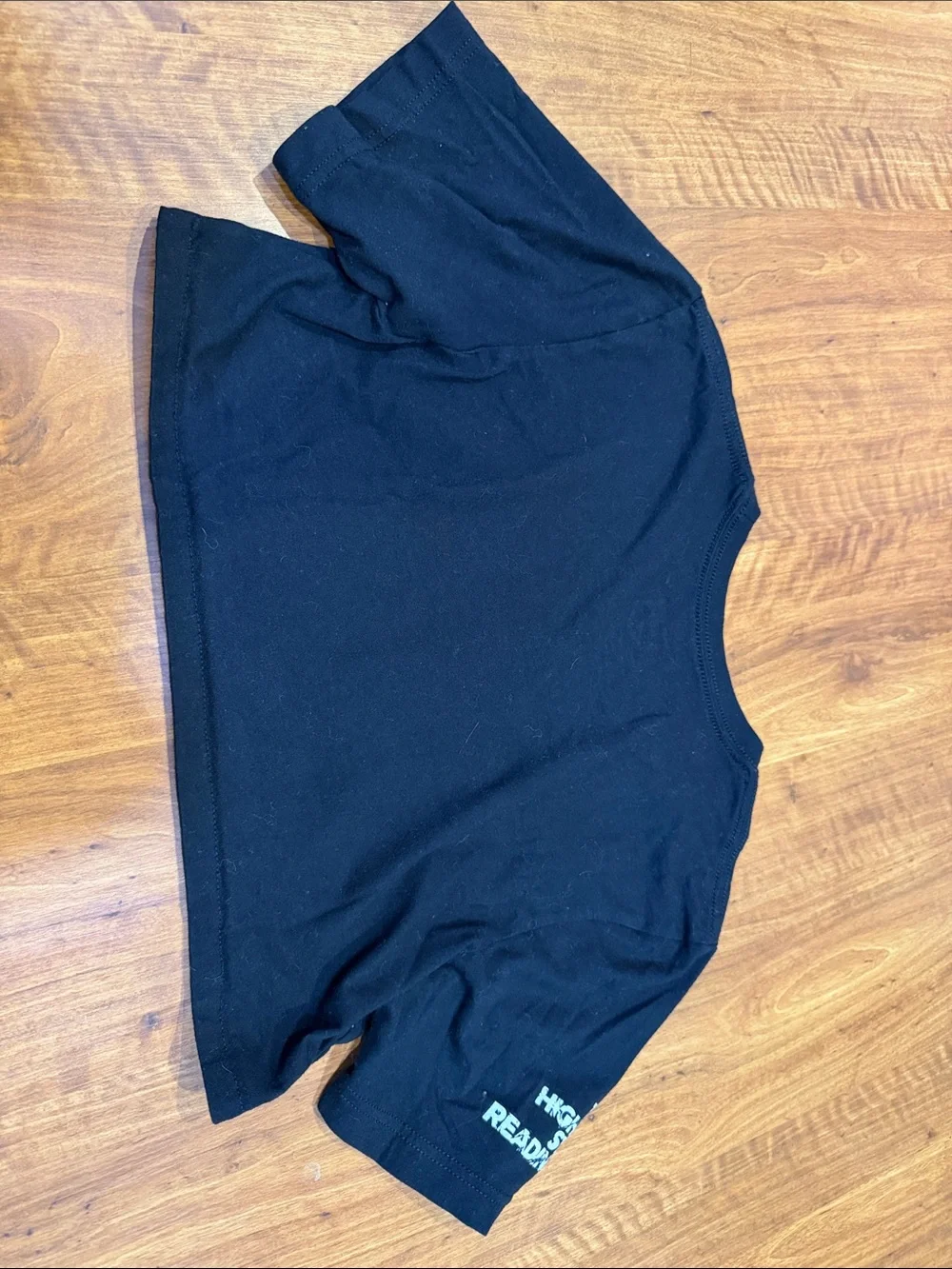 Reckon Cropped Graphic Tee - Black with Blue & Pink Logo